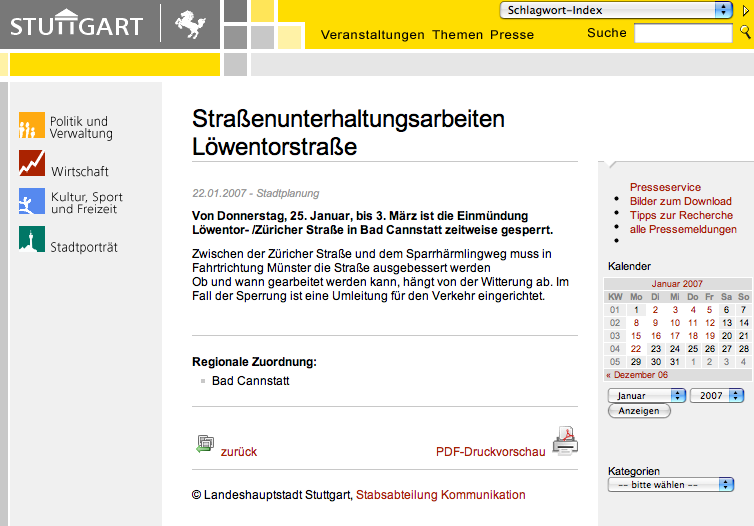 Straßenunterhaltungsarbeiten in Stuttgart Straßenunterhaltungsarbeiten in Stuttgart