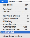 Firefox-Menu: Extras | Selenium IDE