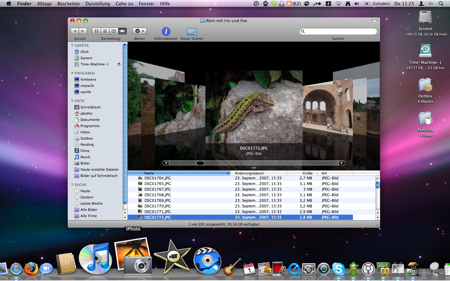 Leopard-Desktop: Finder mit Cover-Flow Leopard-Desktop: Finder mit Cover-Flow
